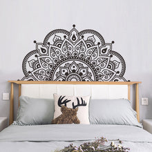 Load image into Gallery viewer, Black and white mandala-patterned wall decal