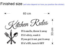 Load image into Gallery viewer, Kitchen Rules vinyl sticker NZ