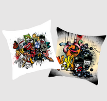 Load image into Gallery viewer, Tuwalu cushion cover for New Zealand homes - graffiti doodling matching cushions