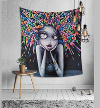 Load image into Gallery viewer, Tapestries & Wall Hangings NZ: Modern abstract spray-painted stunning woman
