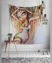 Load image into Gallery viewer, Tapestries & Wall Hangings NZ: Modern abstract spray-painted beautiful girl