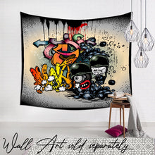 Load image into Gallery viewer, Graffiti wall art hanging tapestry NZ with matching cushions - graffiti doodling