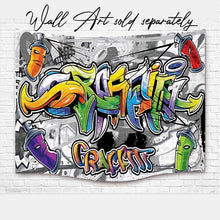 Load image into Gallery viewer, Graffiti wall art hanging tapestry NZ - matching scatter cushions