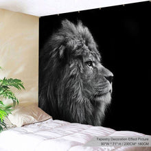Load image into Gallery viewer, Tapestries & Wall Hangings NZ: Black and White Lion side view
