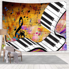 Load image into Gallery viewer, A decorative tapestry featuring a printed music piano design - Tapestries & Wall Hangings NZ