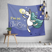 Load image into Gallery viewer, Tapestry : Unicorn, I'm so (Purple) - 130×150cm