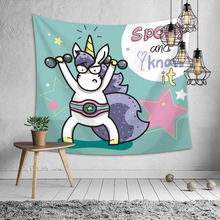 Load image into Gallery viewer, Tapestry : Unicorn, Sporty - 130×150cm