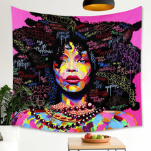 Load image into Gallery viewer, Tapestry : Woman Black Graffiti - Printed