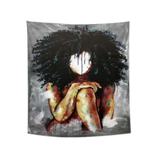 Load image into Gallery viewer, Tapestry : Woman Black - Printed.