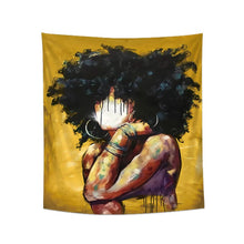 Load image into Gallery viewer, Tapestry : Woman Black Orange - Printed.