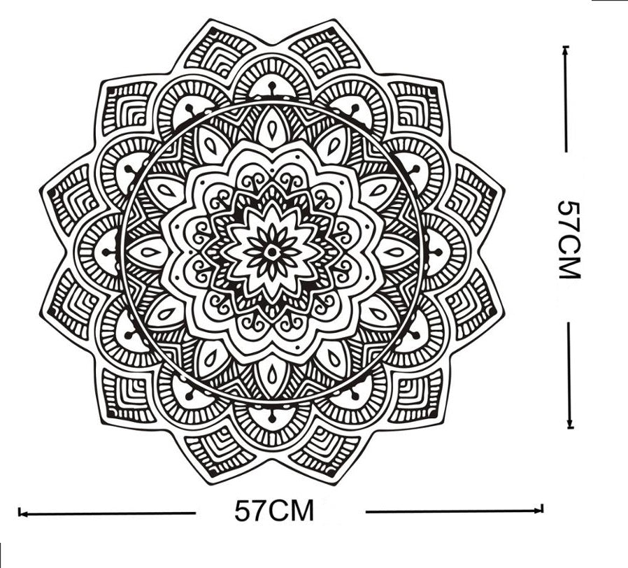 Wall Decals: Mandala Round Black (57*57cm)