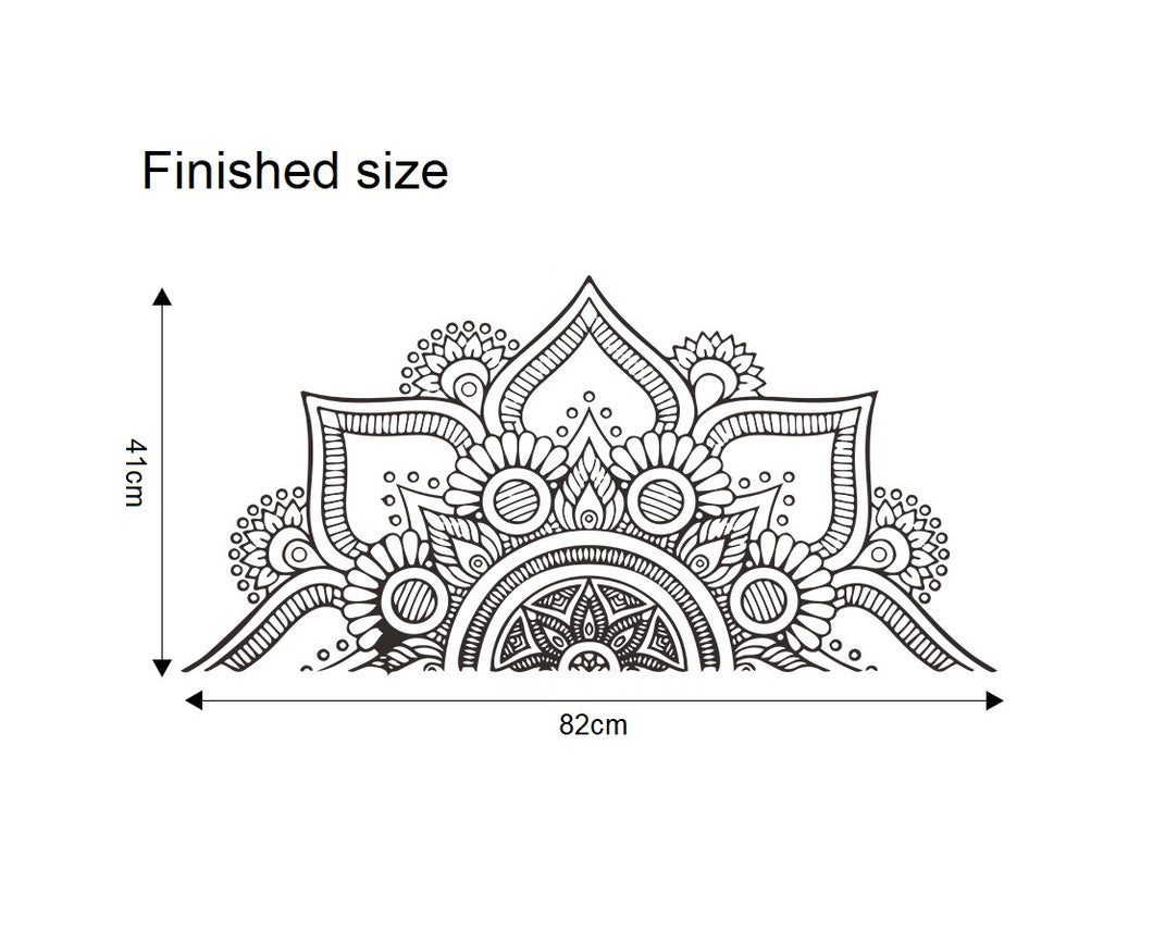 Wall Decals: Mandala Half Black nr2
