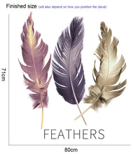 Load image into Gallery viewer, Wall Decals: 3 Large Feathers (71*80cm) - now $19.90
