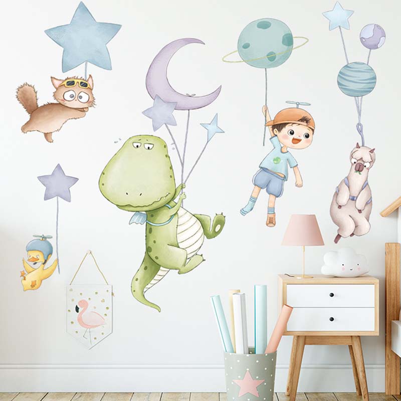 Wall Decals: Dino & Kid (180*50cm) - now $19.90