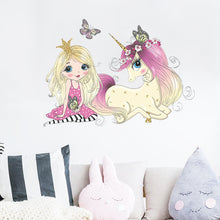Load image into Gallery viewer, Wall Decals: Princess &amp; Unicorn (60*35cm) - now $19.90

