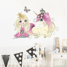 Load image into Gallery viewer, Wall Decals: Princess &amp; Unicorn (60*35cm) - now $19.90
