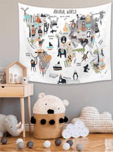 Load image into Gallery viewer, Tapestry : Animal Map - Printed.
