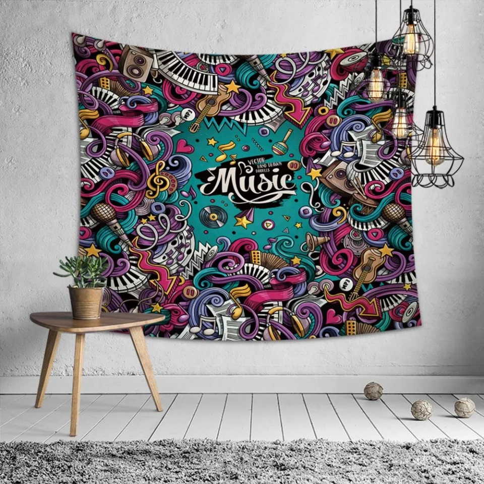 Tapestry : Doodle Music (150×200cm)