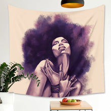 Load image into Gallery viewer, Tapestry : Woman Black 80s - Printed.
