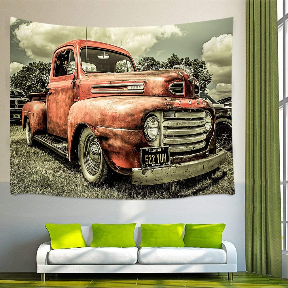 Tapestry : Vintage Car - Printed