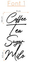 Load image into Gallery viewer, Labels : Tea, Coffee, Sugar &amp; Milo x 4
