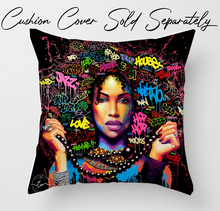 Load image into Gallery viewer, Tapestry : Graffiti Woman Black (130×150 / 150×200 / 180×230 / 230×300cm)
