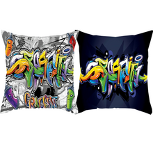 Load image into Gallery viewer, Cushion Cover: Graffiti Grey
