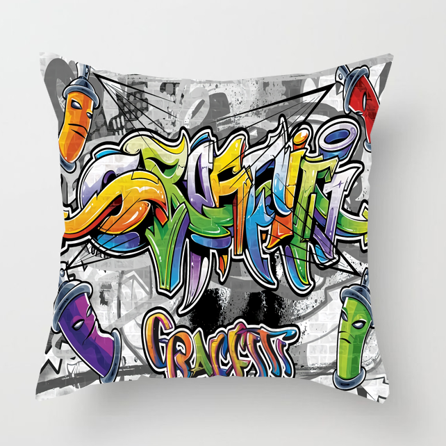 Cushion Cover: Graffiti Grey