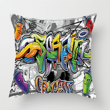 Load image into Gallery viewer, Cushion Cover: Graffiti Blue
