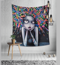 Load image into Gallery viewer, Tapestry : Wall Spray painted Girl 1 - 150*130
