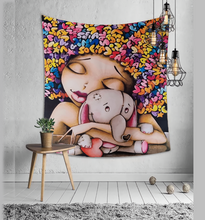 Load image into Gallery viewer, Tapestry : Wall Spray painted little Girl - 150*130
