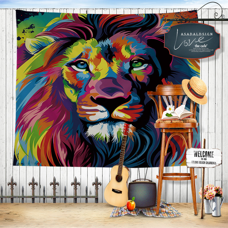 Tapestry : Colour Lion (130×150 / 150×200 / 180×230cm)