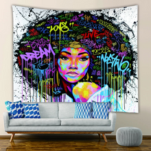 Load image into Gallery viewer, Tapestry : Graffiti Woman White - Printed.

