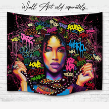 Load image into Gallery viewer, Cushion Cover: Graffiti Girl Black
