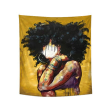 Load image into Gallery viewer, Tapestry : Woman Black Orange - Printed.
